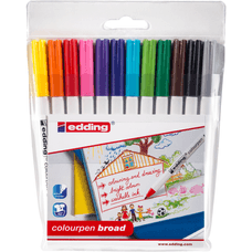 Edding Colourpen Broad - Assorted Wallet - Pack of 12