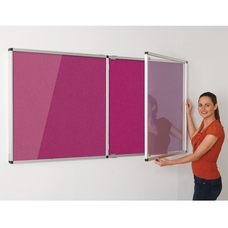 ColourPlus Vibrant Tamperproof Noticeboard Aluminium Frame 1200 x 1800mm - Magenta