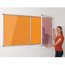 ColourPlus Vibrant Tamperproof Noticeboard Aluminium Frame 1200 x 2400mm - Orange