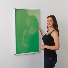 ColourPlus Vibrant Tamperproof Noticeboard Aluminium Frame 900 x 600mm - Apple Green