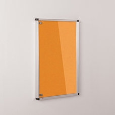 ColourPlus Vibrant Tamperproof Noticeboard Aluminium Frame 900 x 600mm - Orange