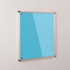 ColourPlus Vibrant Tamperproof Noticeboard Aluminium Frame 900 x 900mm - Cyan
