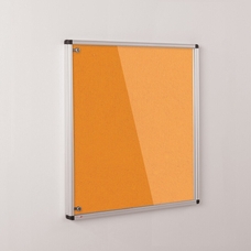 ColourPlus Vibrant Tamperproof Noticeboard Aluminium Frame 900 x 900mm - Orange