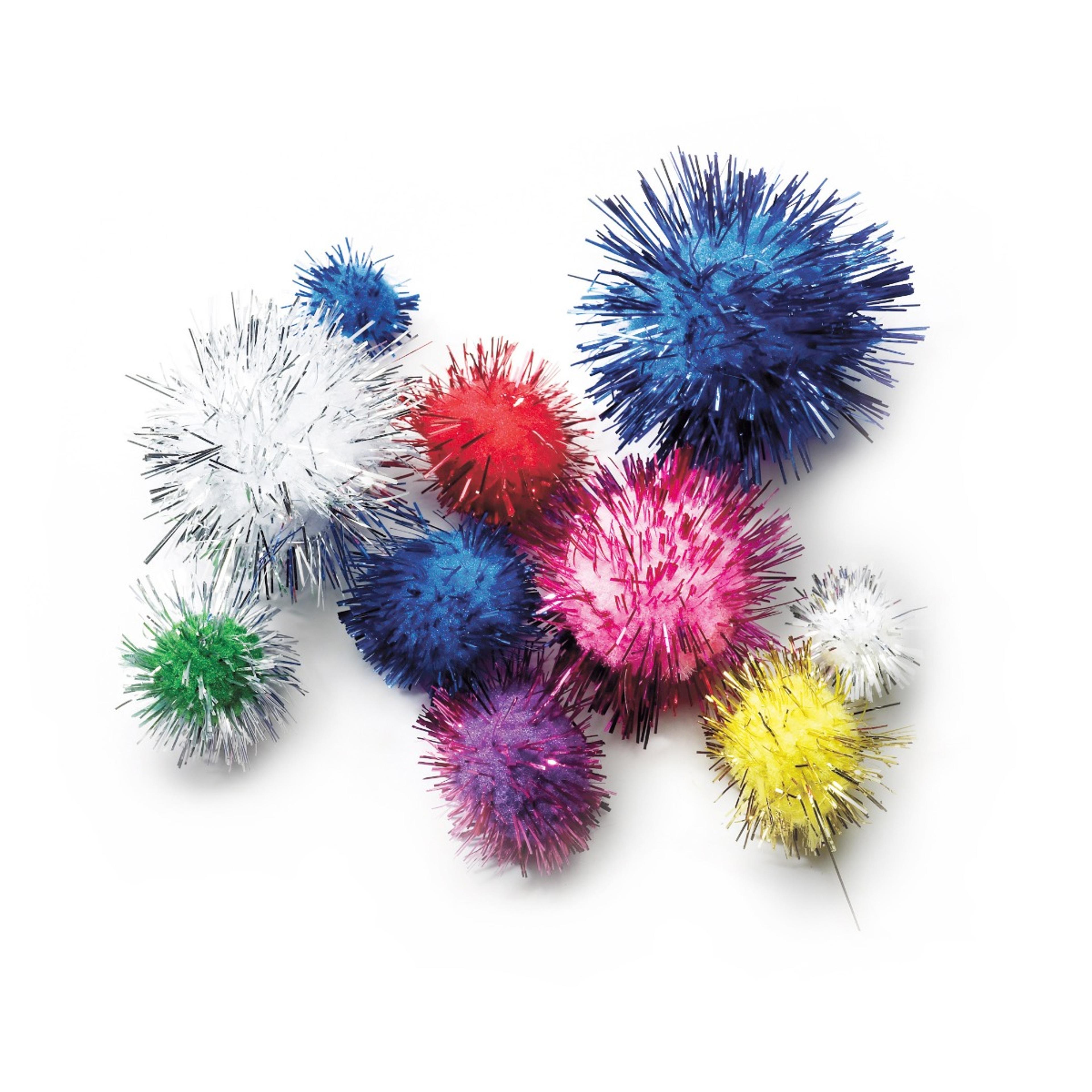 Glitter Pom Poms Pack of 100