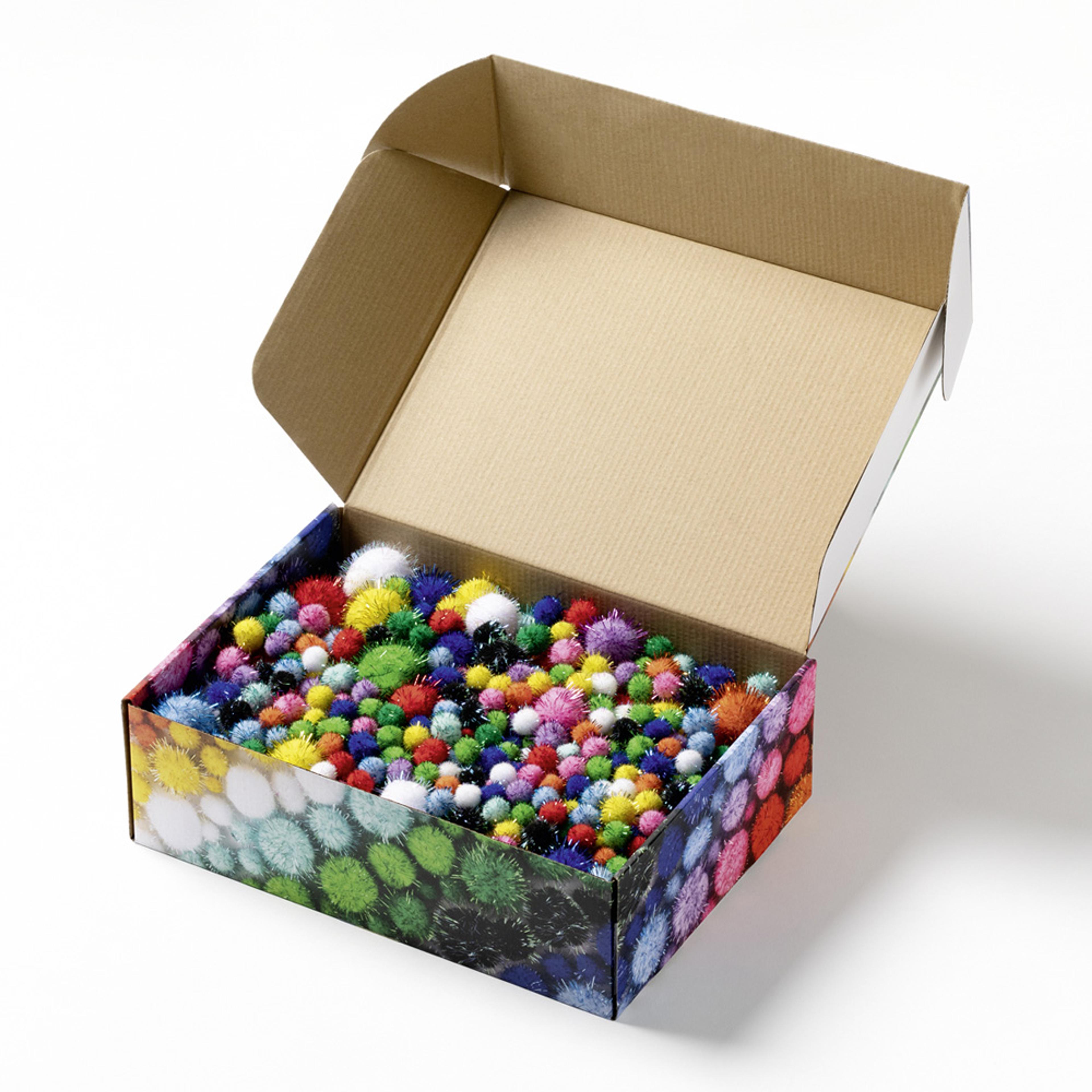 Jumbo Box of Pom-Poms  - Glitter Box 730