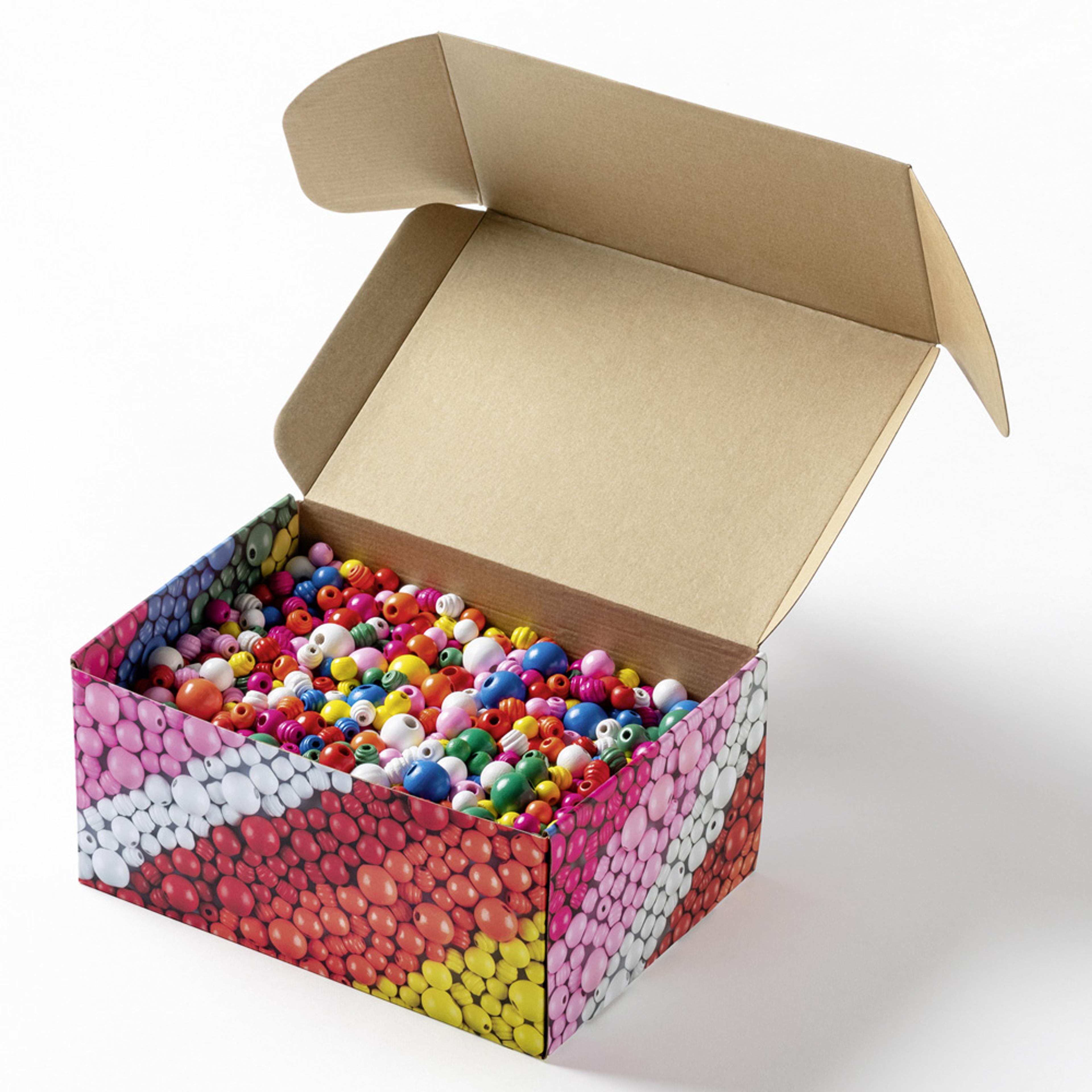 Jumbo Box of Wooden Beads - Assorted Box 2000