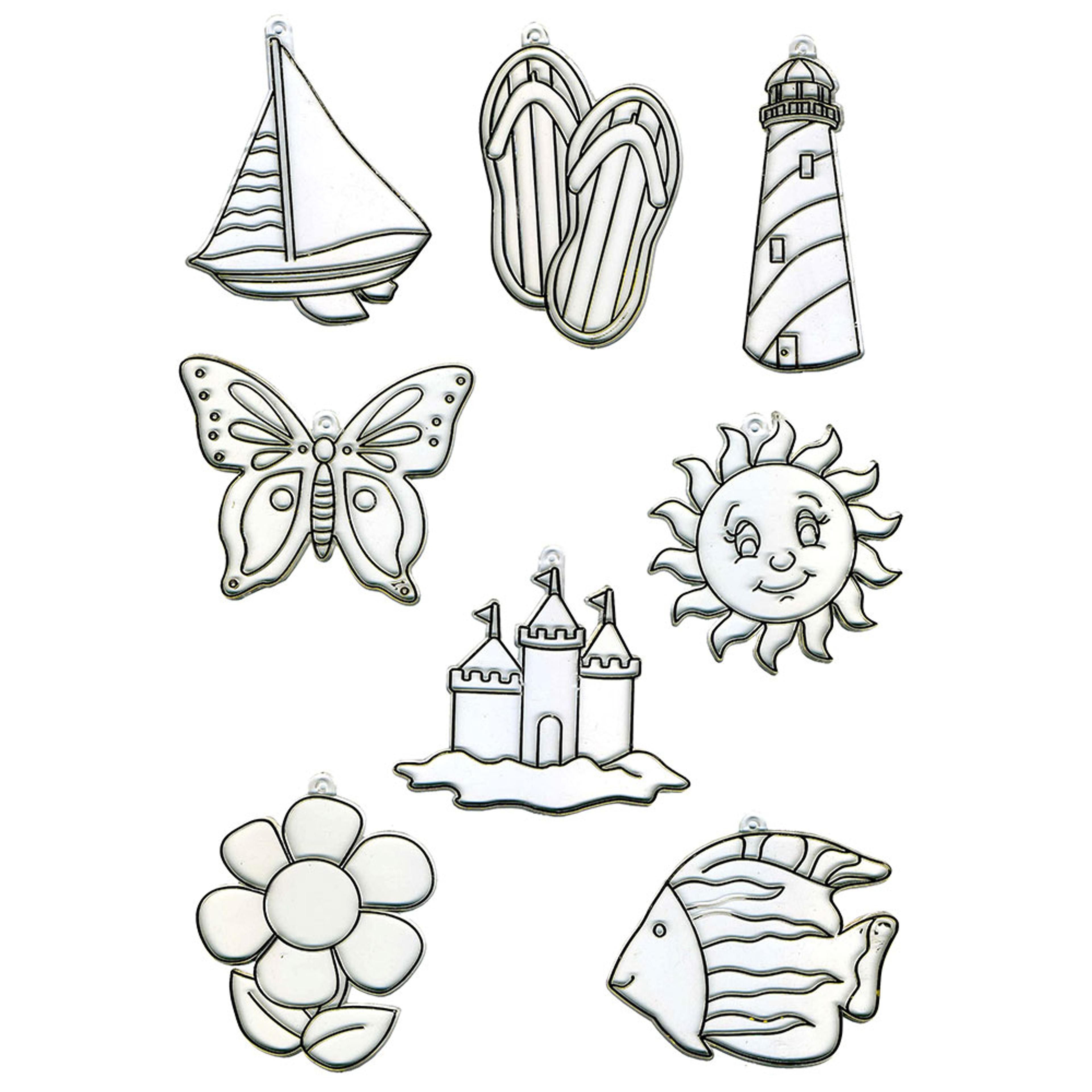 Glass Painting Decorative Shapes Set of 24