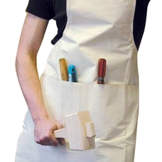 Natural Cotton Apron - 36in With Pocket