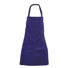 Navy Cotton Apron - 37in With Pocket