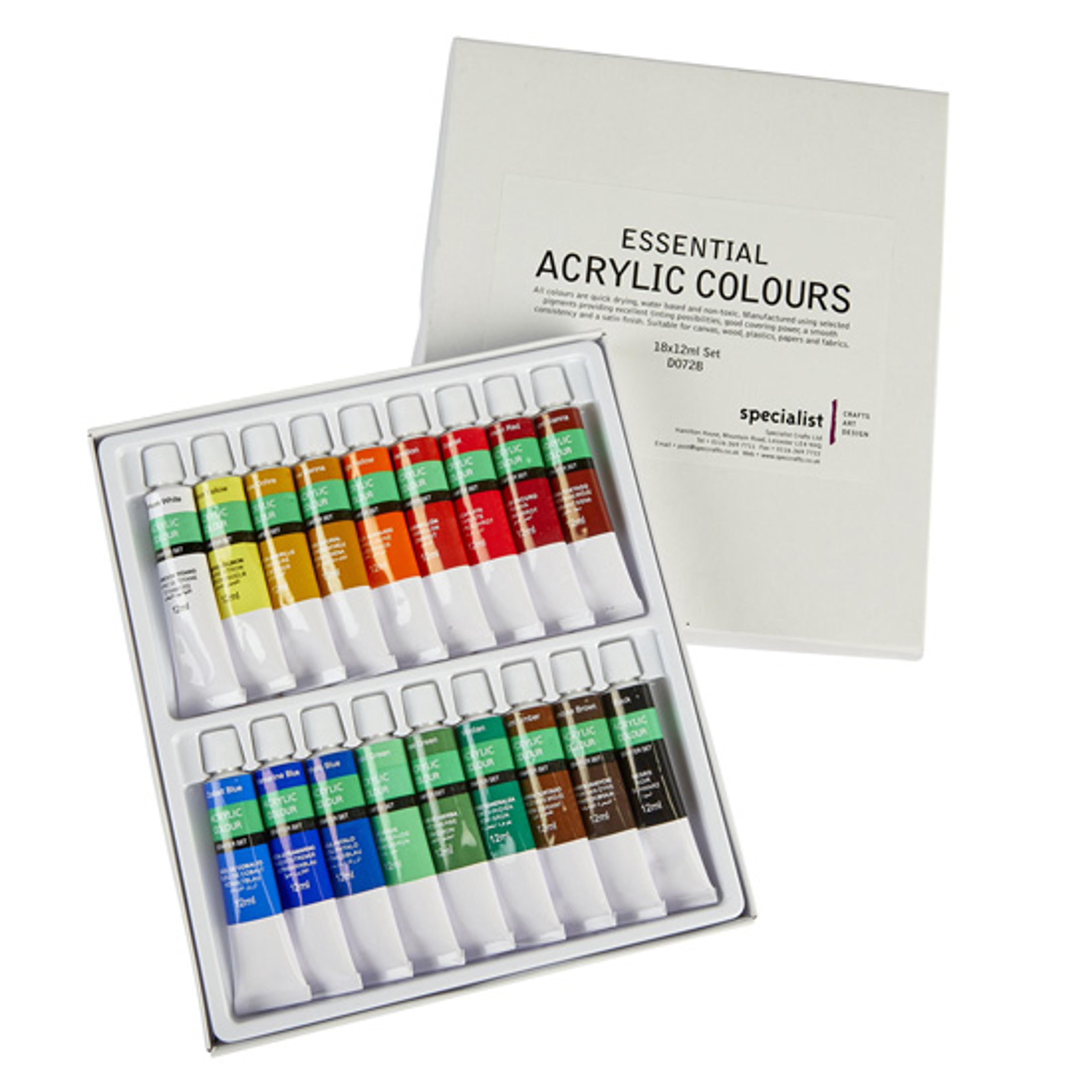 Essential Acrylic Tube Sets. Set of 18