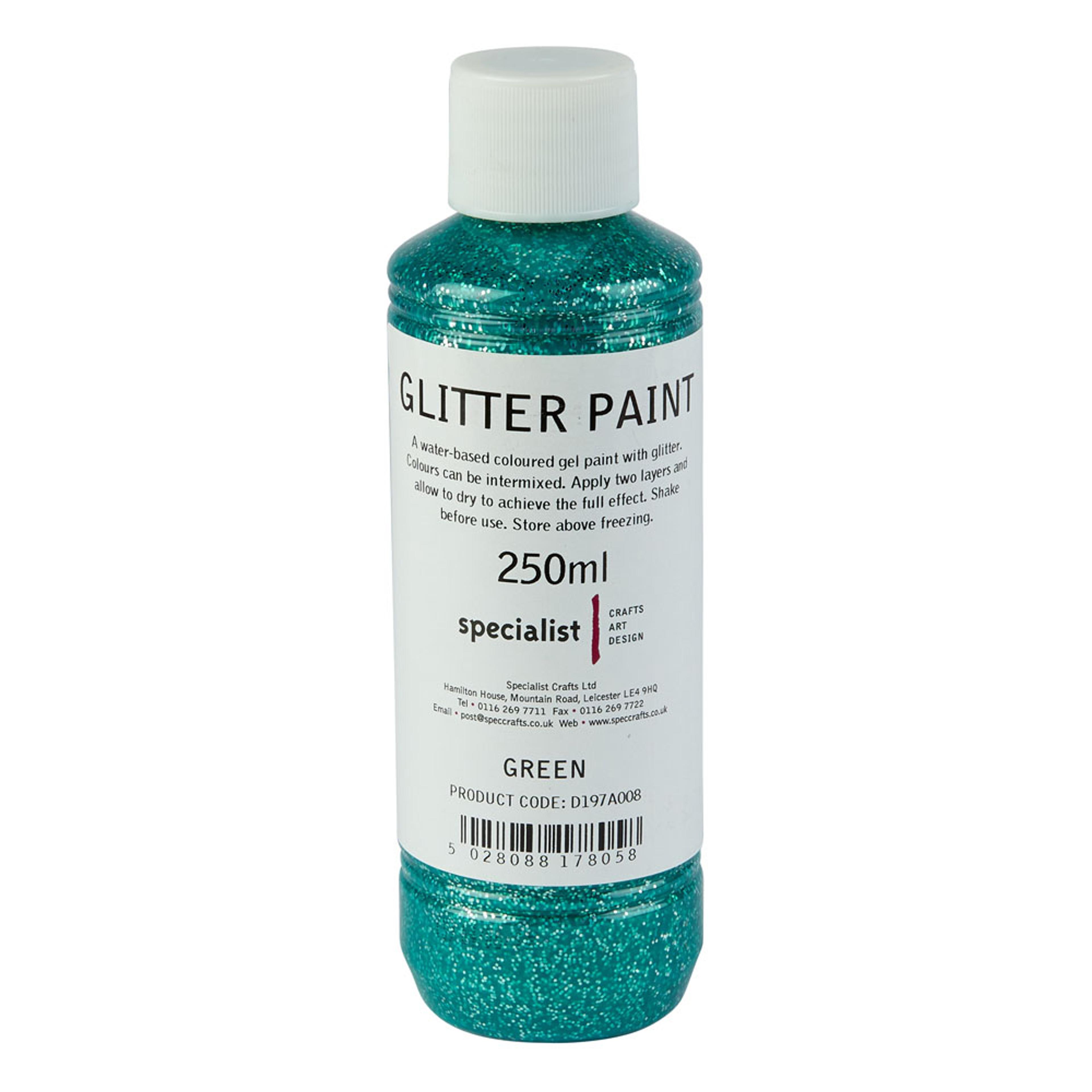 Specialist Crafts Glitter Paint 250ml - Green