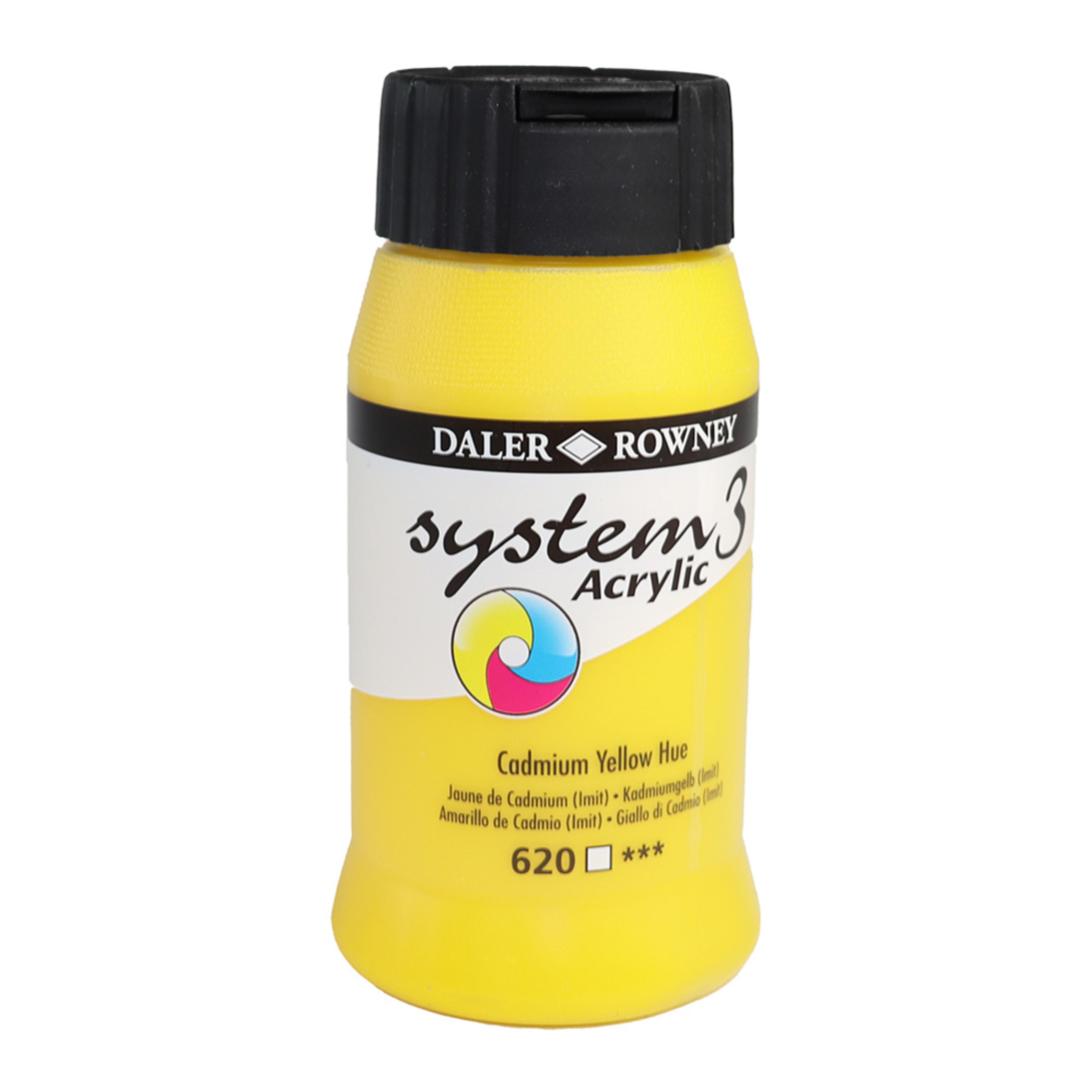 Daler-Rowney System 3 Original Acrylic Colours 500ml - Cadmium Yellow (Hue)