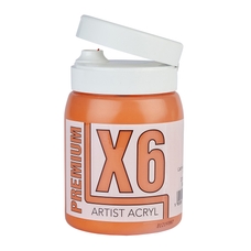 X6 Premium Acryl 500ml Bottle - Cadmium Orange Hue