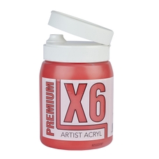 X6 Premium Acryl 500ml Bottle - Transparent Vermilion