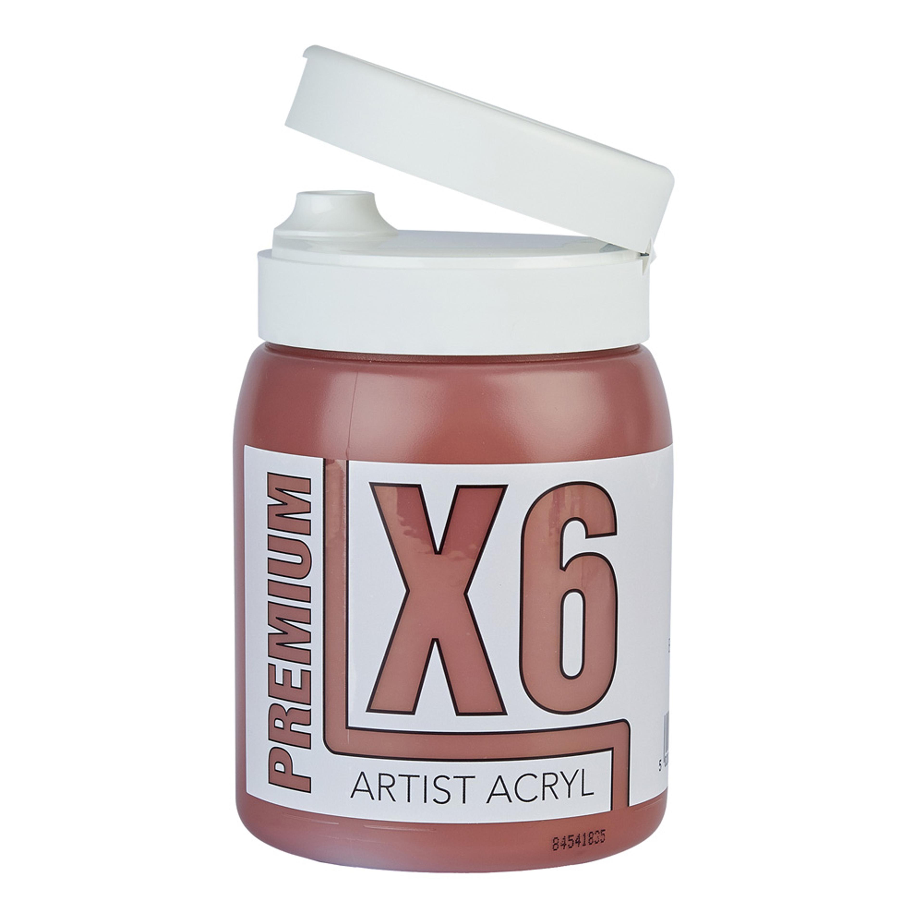 X6 Premium Acryl 500ml Bottle - Burnt Sienna