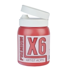X6 Premium Acryl 500ml Bottle - Dark Cadmium Red
