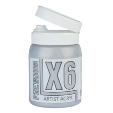 X6 Premium Acryl 500ml Bottle - Silver Metallic