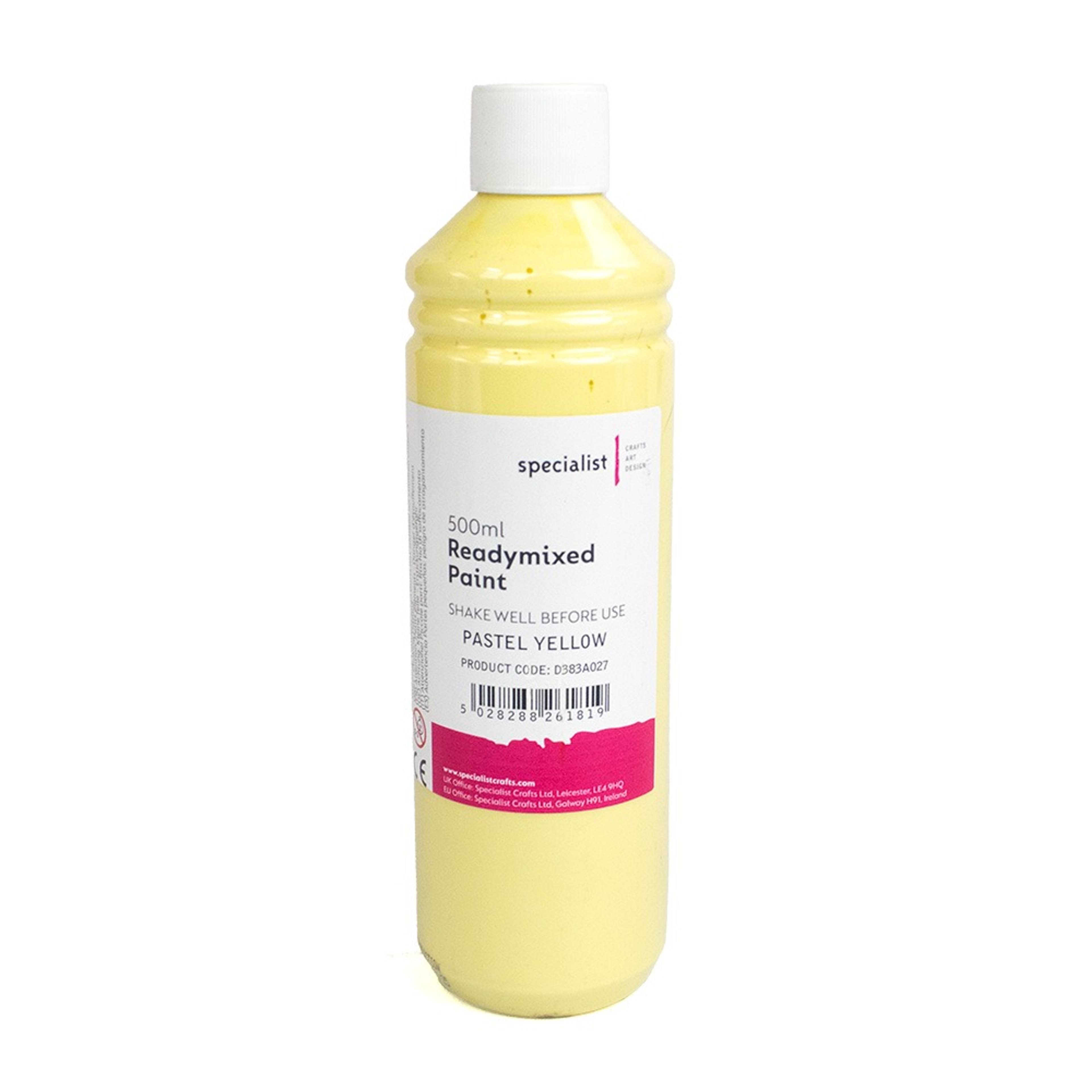 Specialist Crafts Premium Readymixed Paints 500ml Pastel Yellow