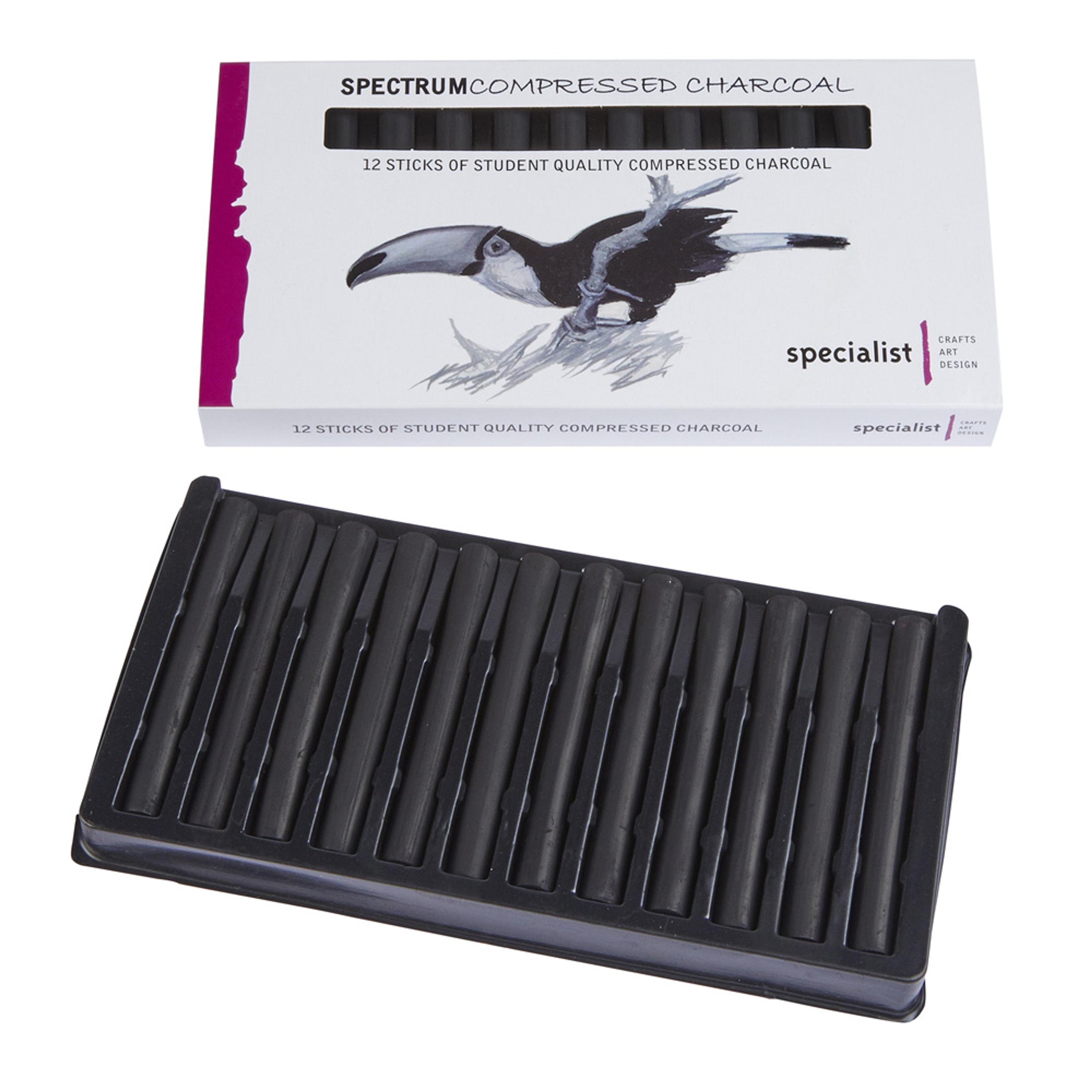 Specialist Crafts Compressed Charcoal - Black. Pack of 12