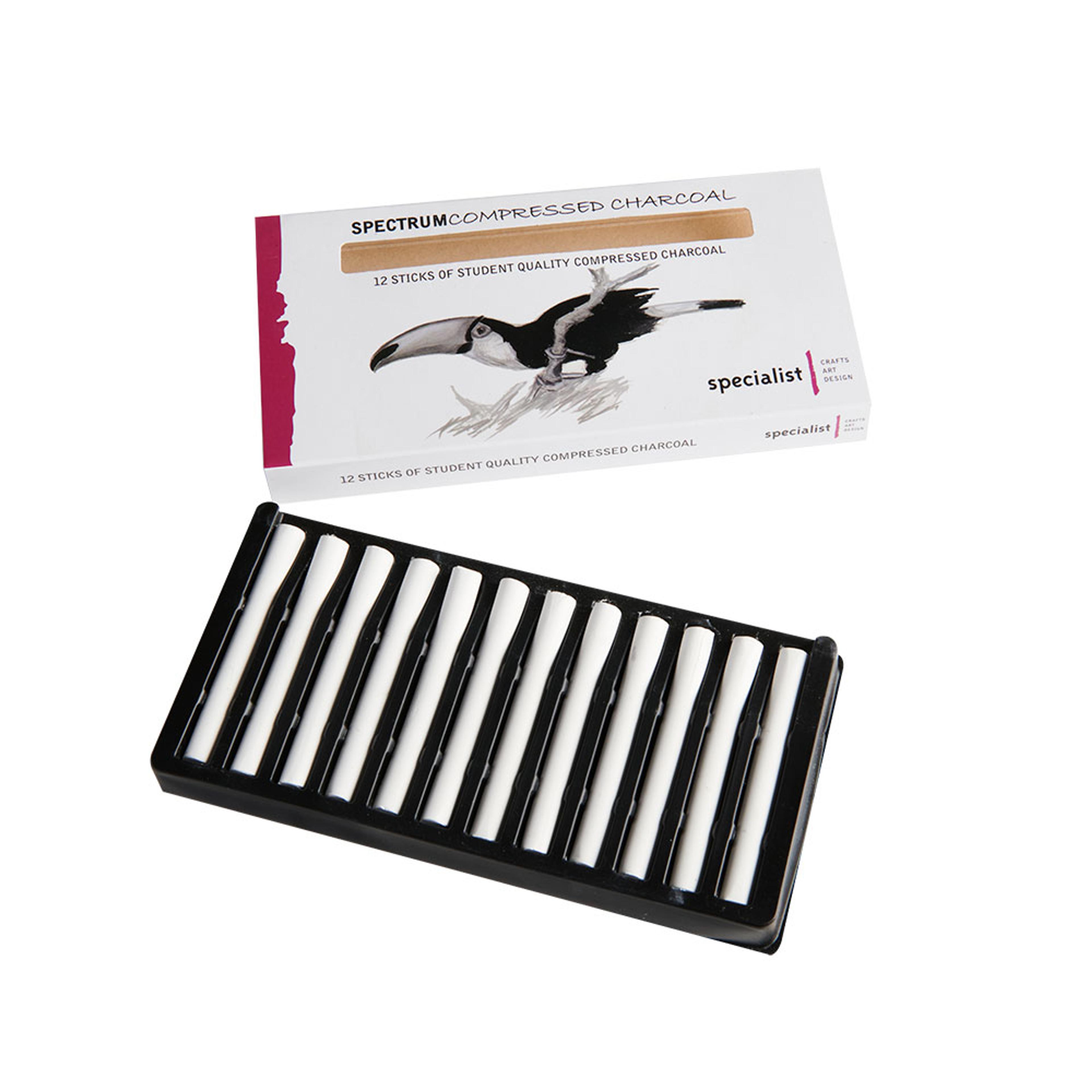 Specialist Crafts Compressed Charcoal - White. Pack of 12