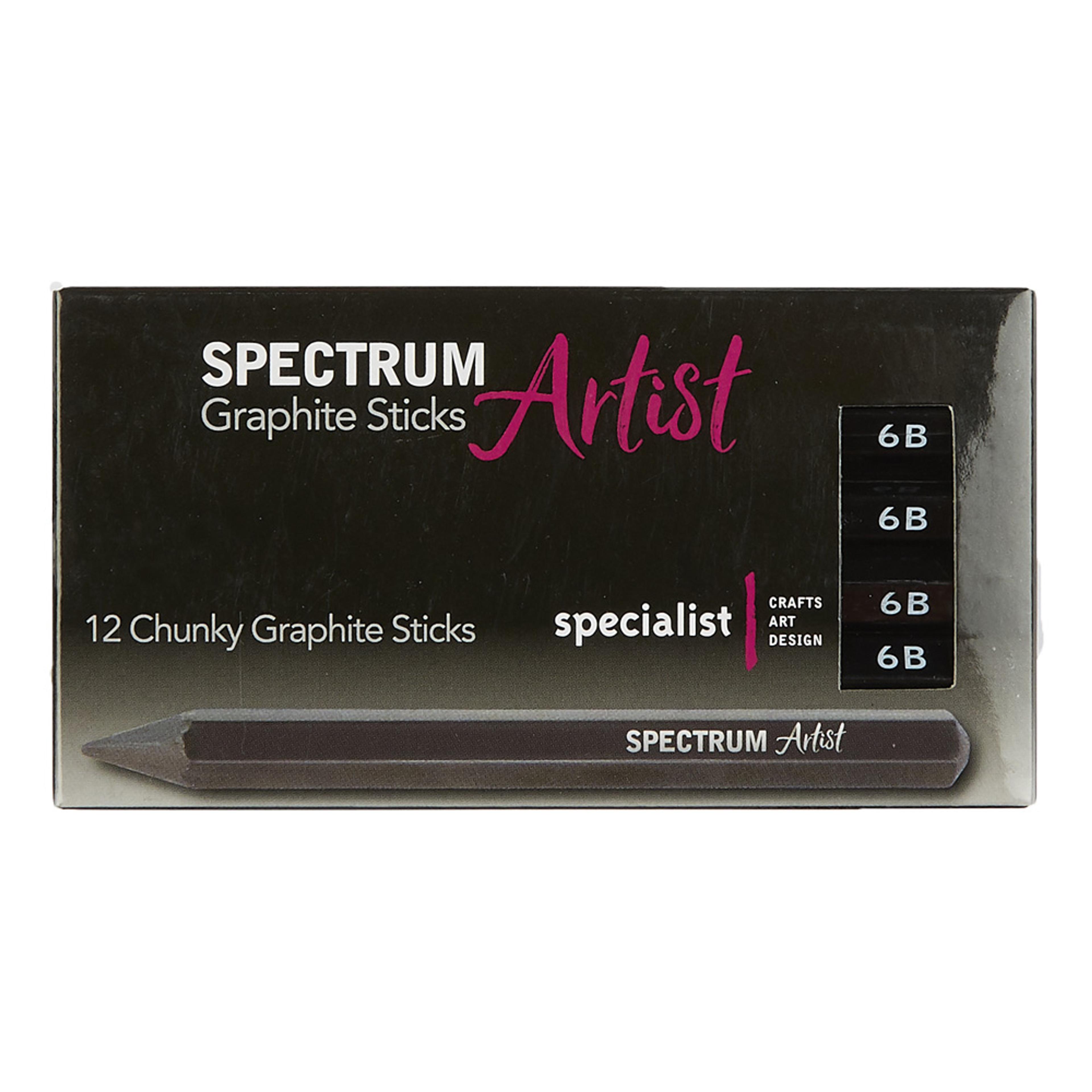 Specialist Crafts Artist Graphite Chunky Sticks - 6B. Pack of 12