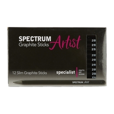 Spectrum Artist Slim Graphite Sticks - 2B. Pack of 12