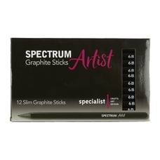 Spectrum Artist Slim Graphite Sticks - 6B. Pack of 12