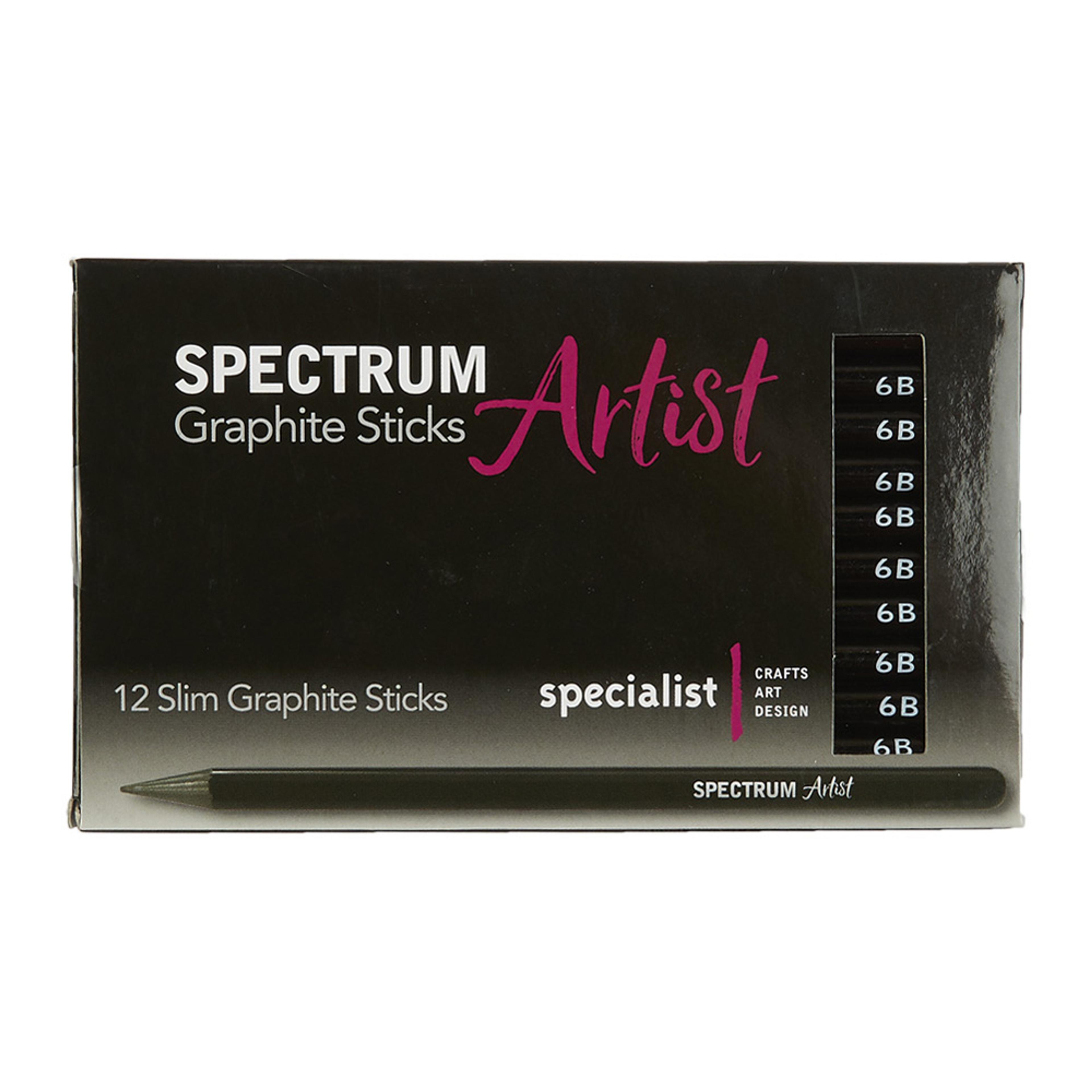 Specialist Crafts Artist Slim Graphite Sticks - 6B. Pack of 12