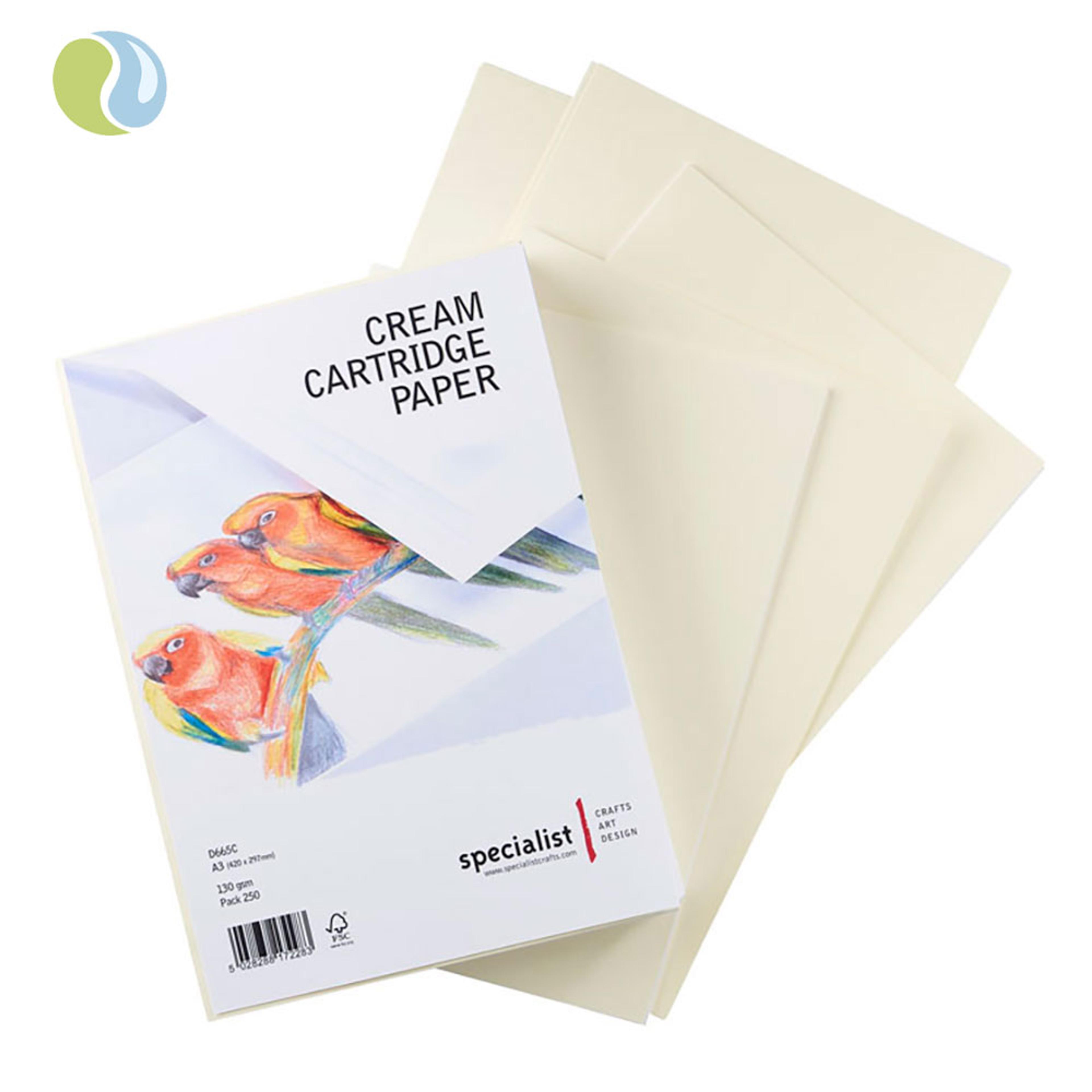 Specialist Crafts Cream Cartridge Paper 130gsm - A3. Pack Of 250