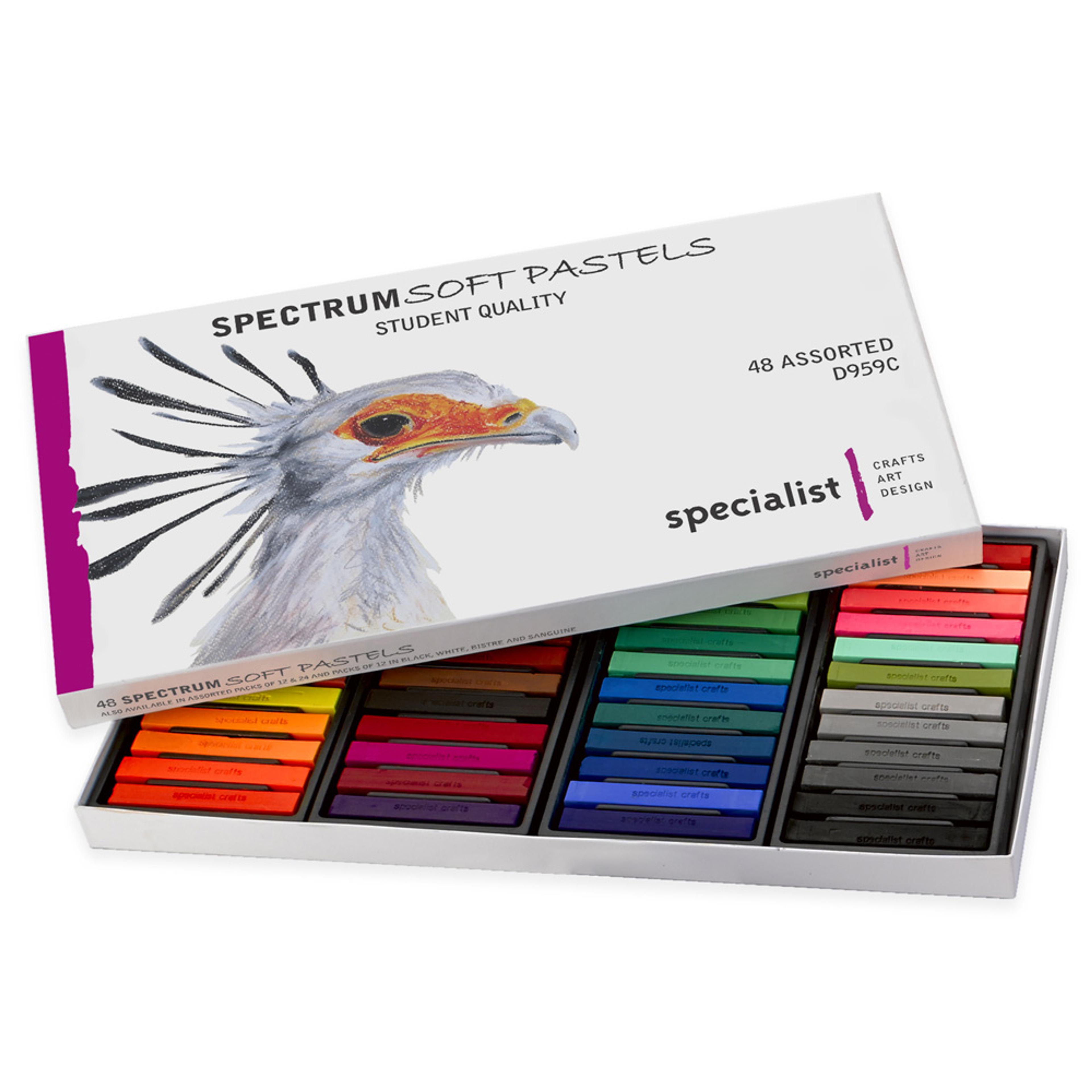Specialist Crafts Coloured Soft Pastels. Set of 48