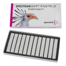 Spectrum Soft Pastels - White. Pack of 12