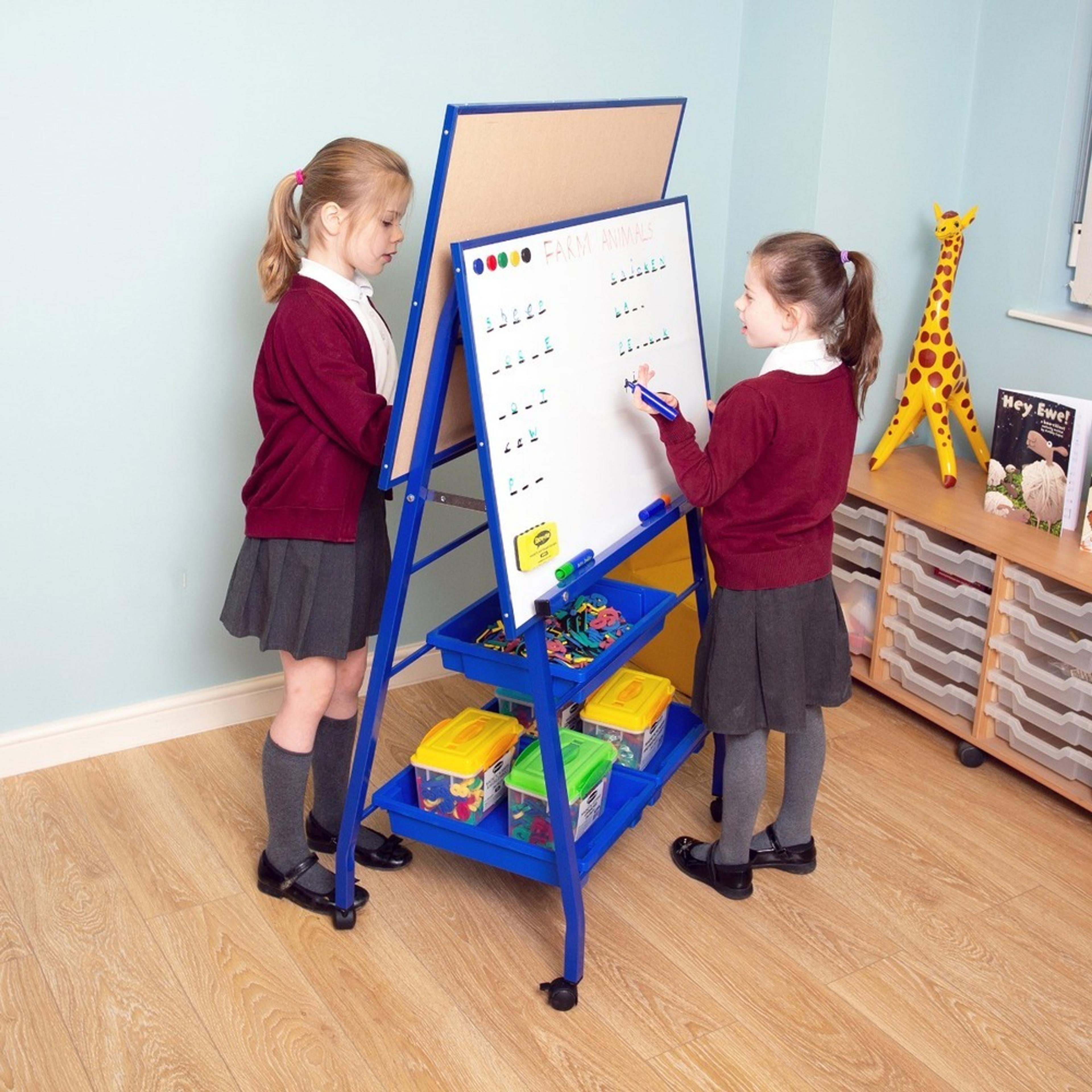 Double Boarded Mobile Easel Landscape Style - Blue