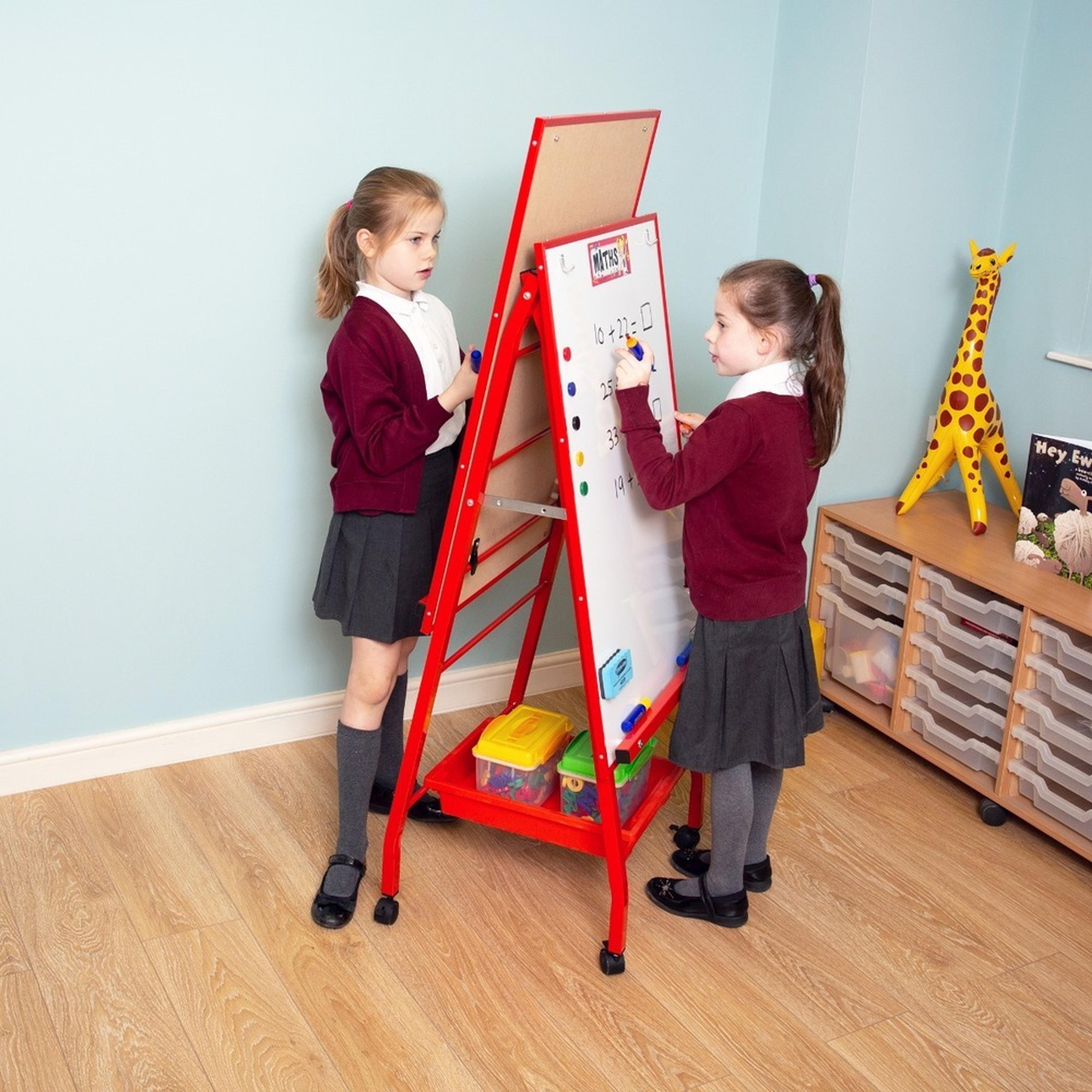 Double Boarded Mobile Easel Portrait Style - Red