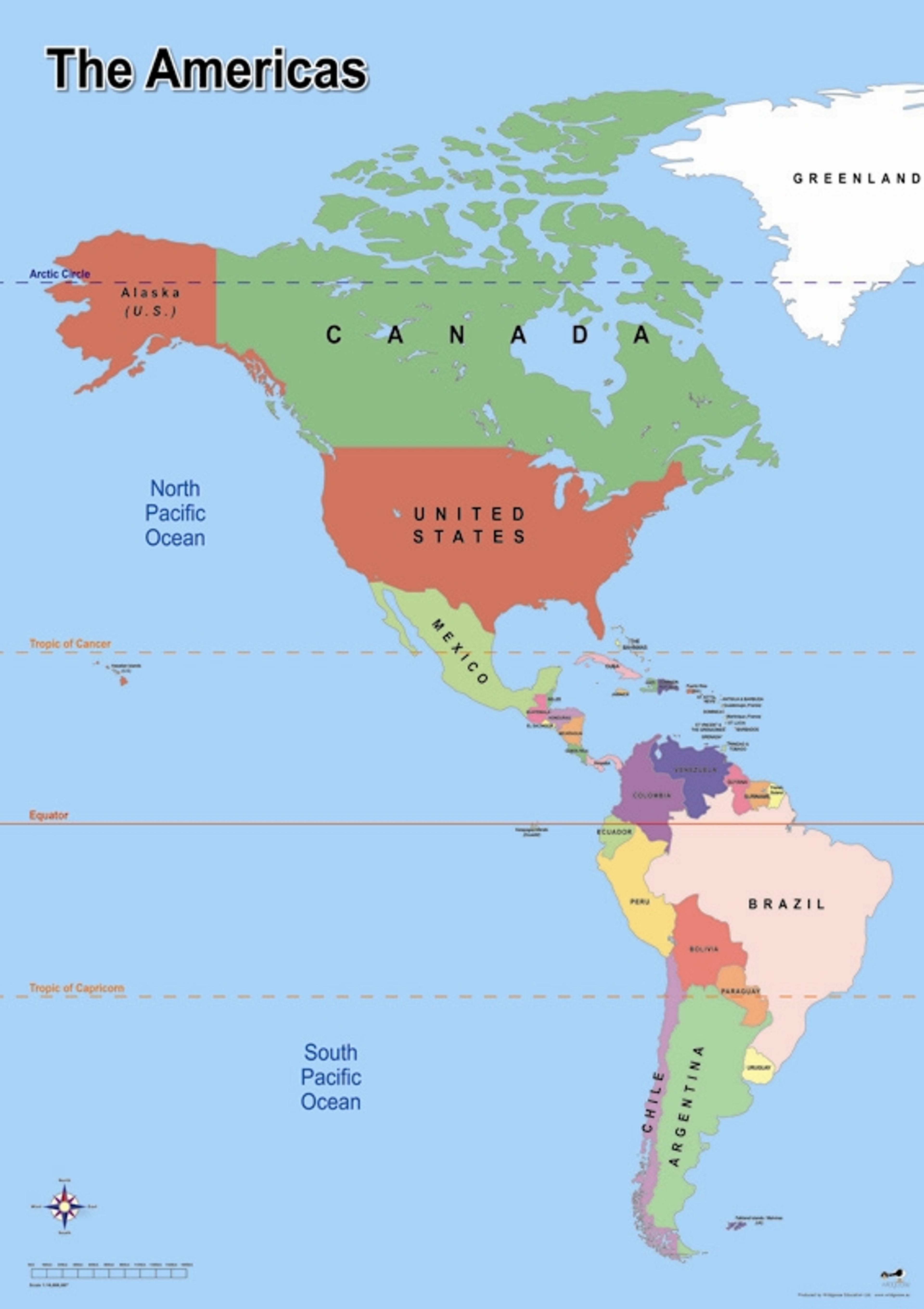 Simple Map of the Americas 
