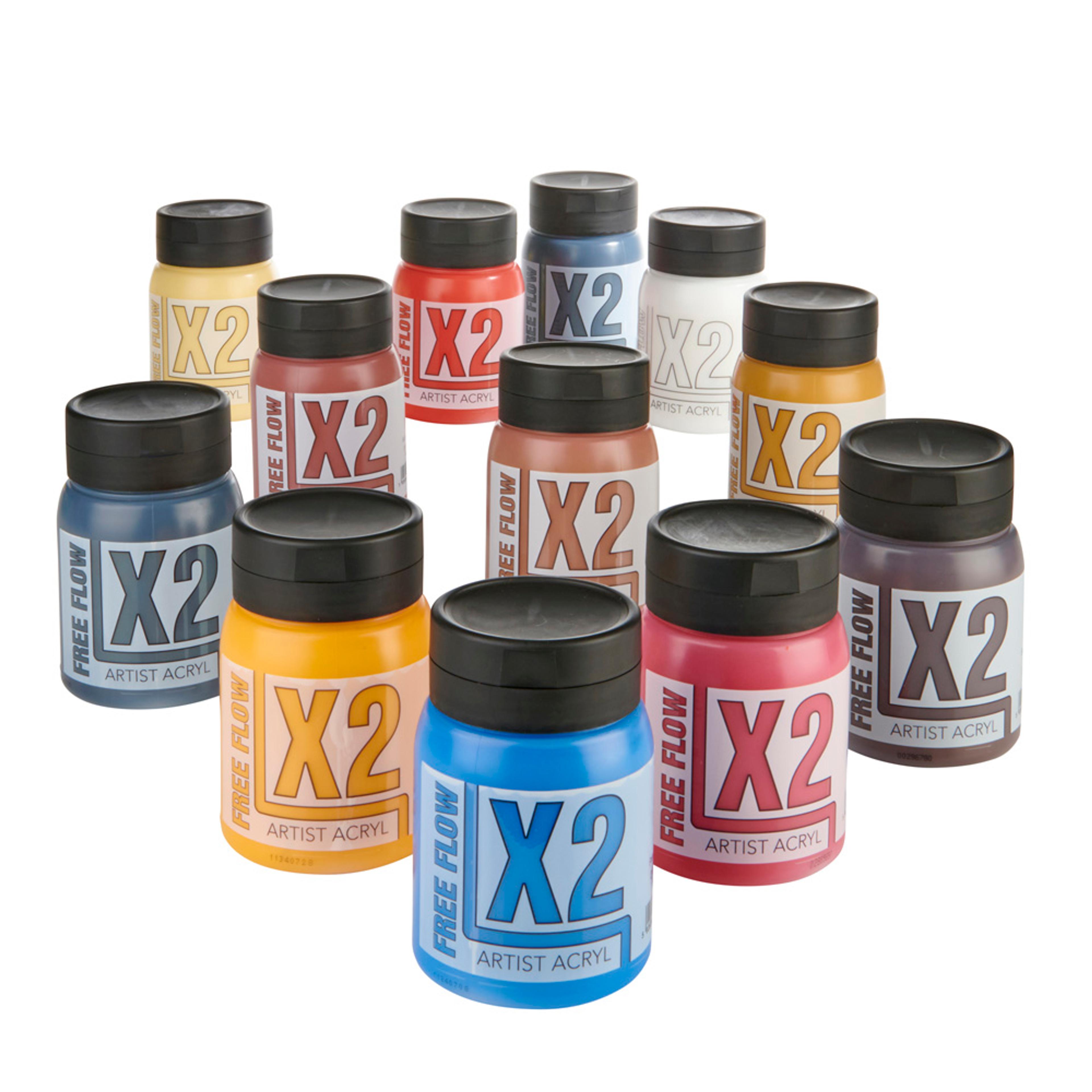 X2 Free Flow Acryl 500ml - Portrait Set