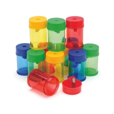 Pencil Sharpener Plastic Canister Single Hole - Pack of 12
