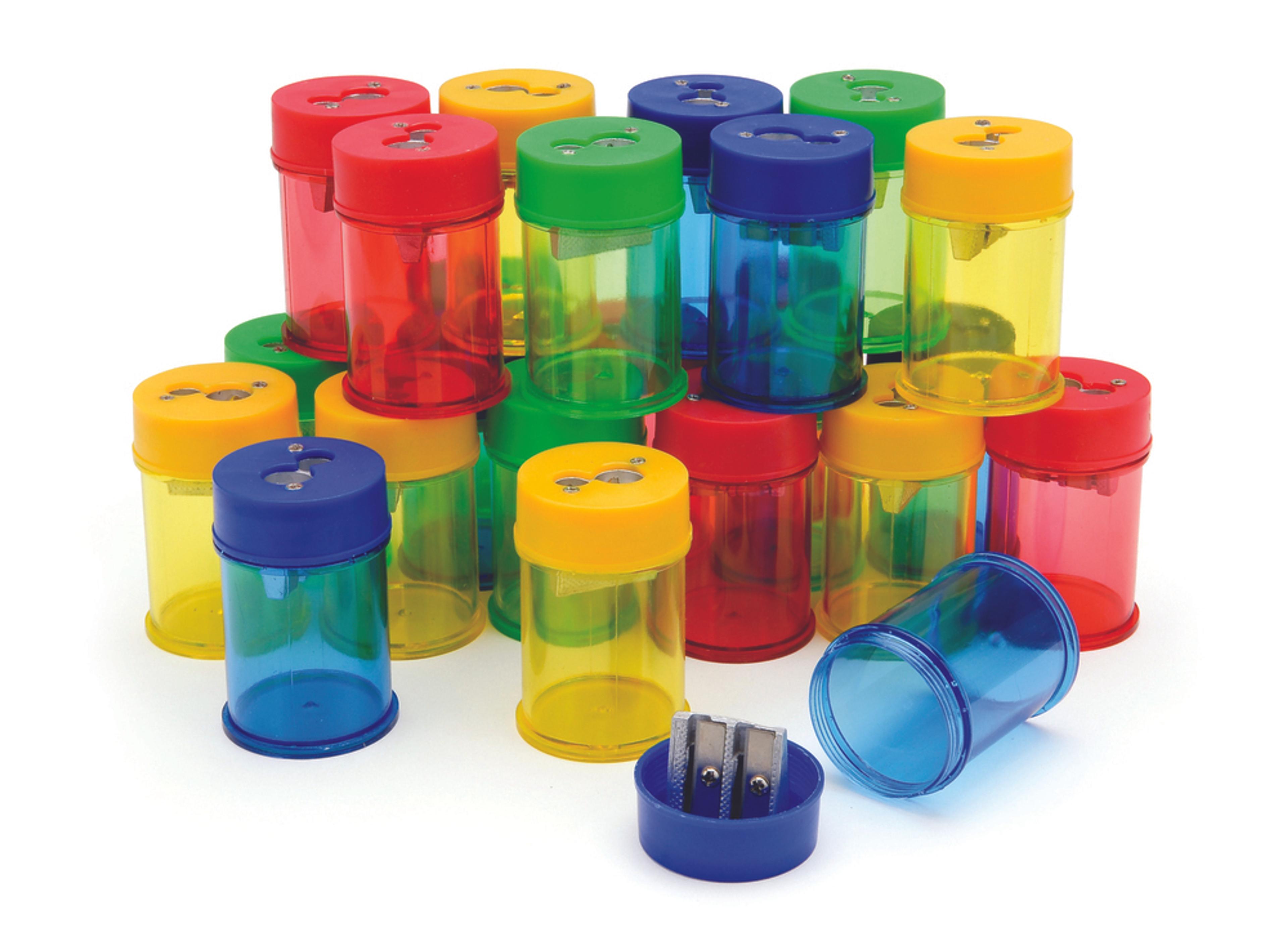 Pencil Sharpener Metal Canister Double Hole - Pack of 24
