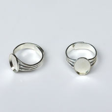Rings Recessed Oval Setting -10 x 8mm Silver Plated. Pack of 20