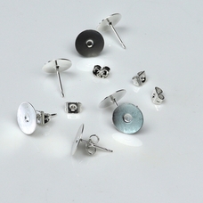 Earring Post with Pad Pack - Silver Plated