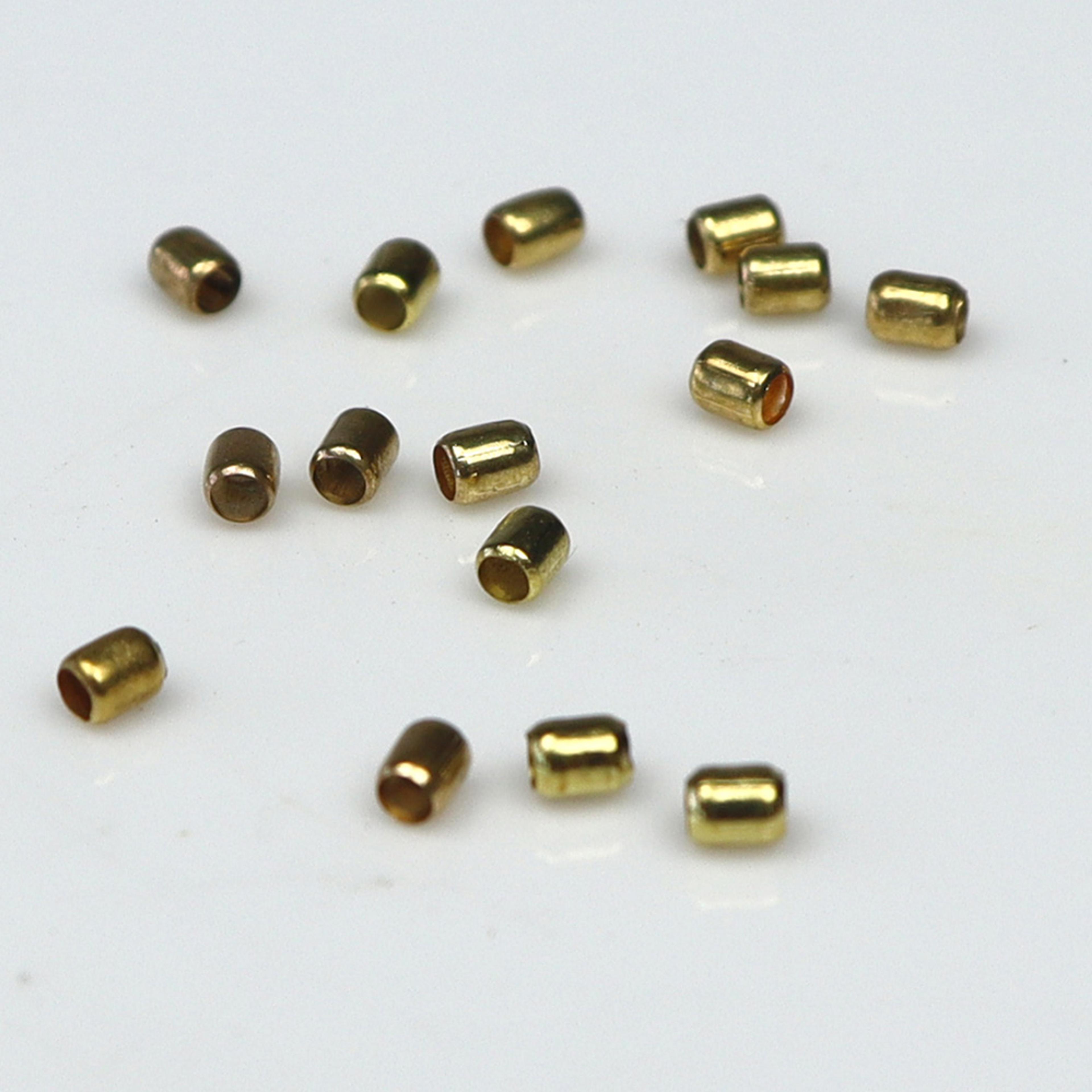 Chain Crimps 2mm dia - Gold. Pack of 12