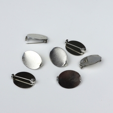 Oval Brooch Blank Pack - Nickel Plated