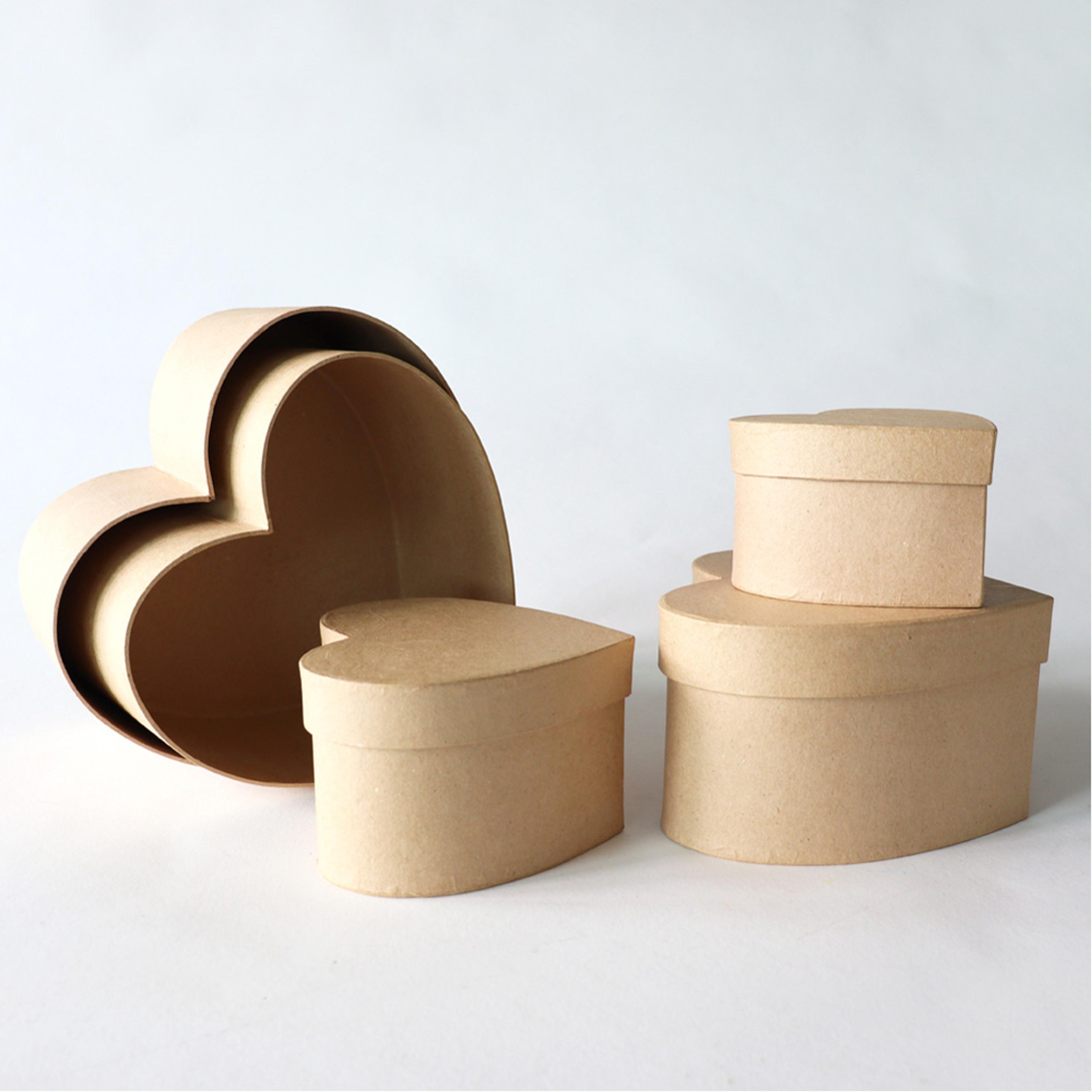 Large Heart Boxes - Assorted. Pack of 5