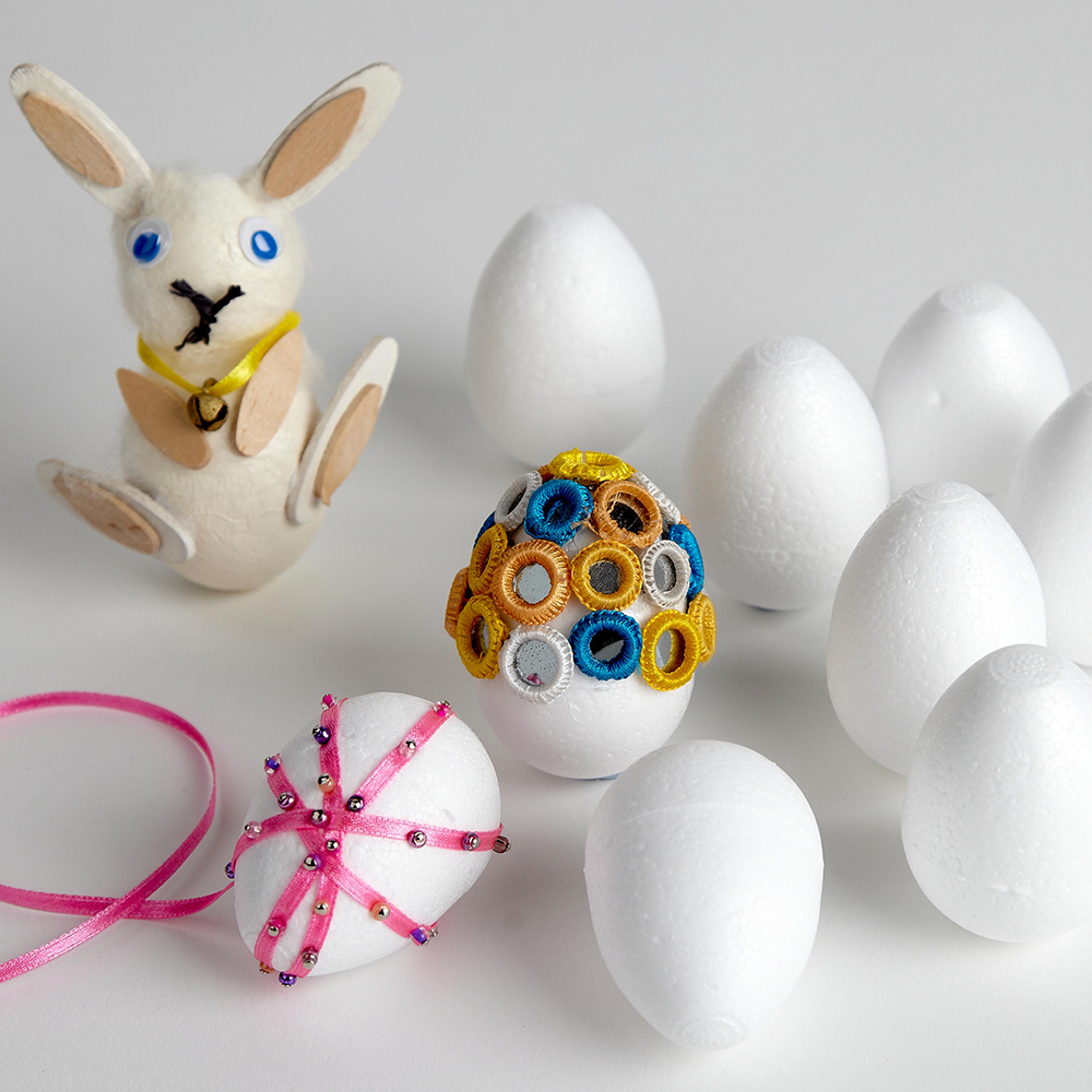 Polystyrene Eggs - 40mm dia. Pack of 10