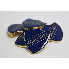 Head Boy Shield Badge - Blue - Pack of 10