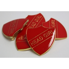 Head Girl Shield Badge - Red - Pack of 10