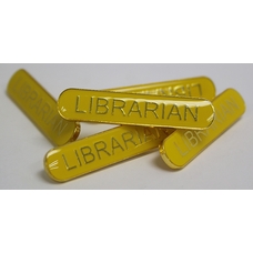 Librarian Bar Badge - Yellow - Pack of 10