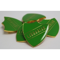 Librarian Shield Badge - Green - Pack of 10