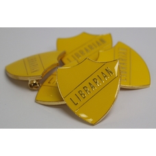 Librarian Shield Badge - Yellow - Pack of 10