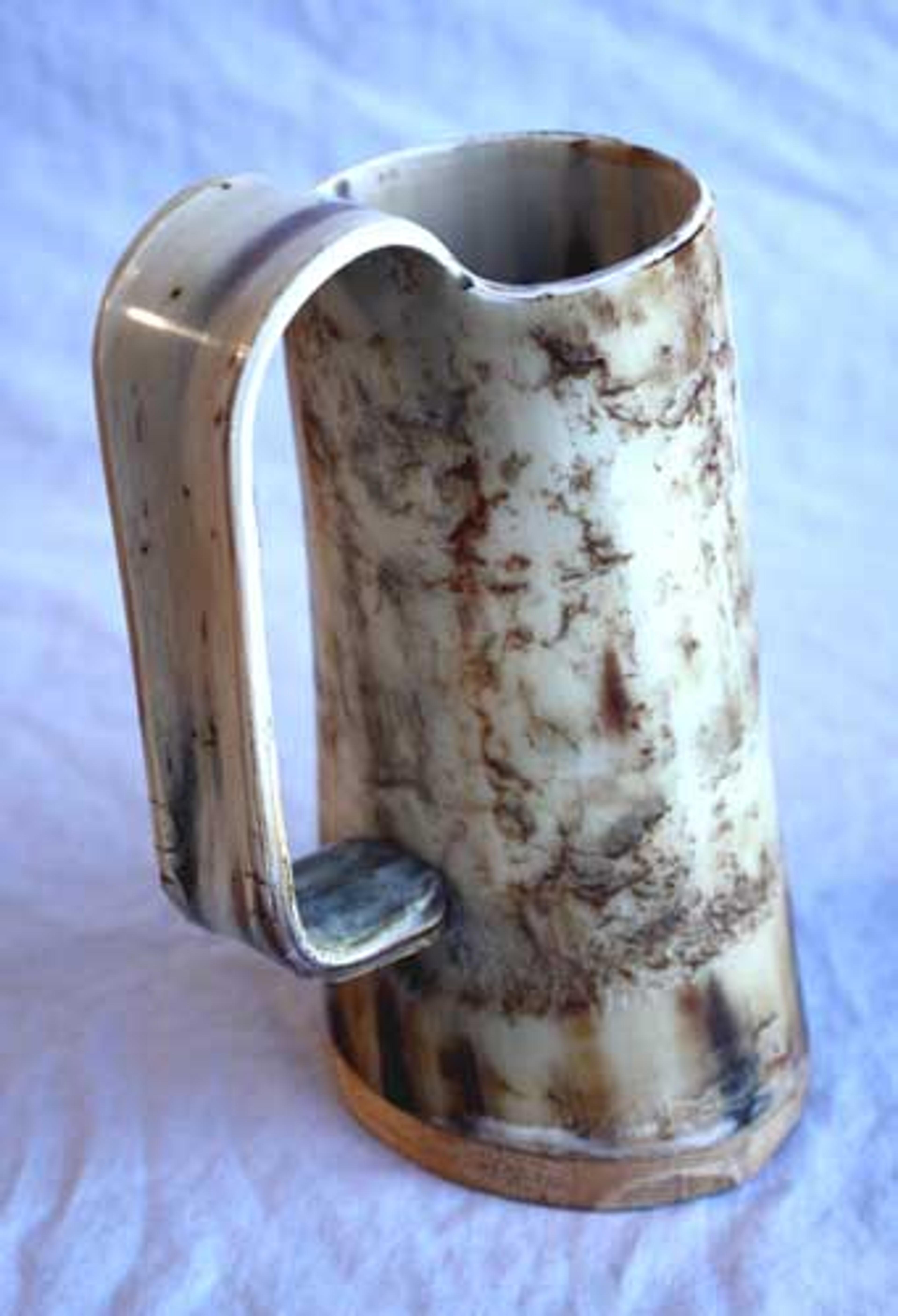 Engraved Horn Tankard