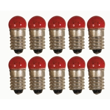 Coloured MES Bulbs - Red. Pack of 10